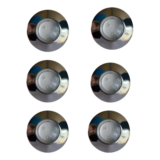 Kit 6un Refletor Led Inox Rgb 9w, Pequeno, Donatti