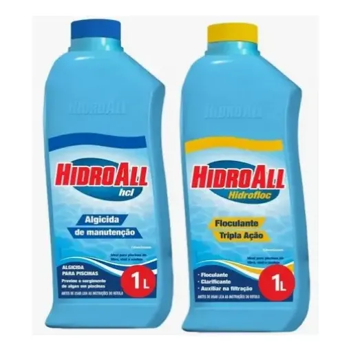 Kit Manutenção Piscina Hidroall - Algicida E Clarificante