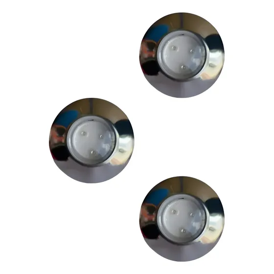 Kit 3un Refletor Led Inox Rgb 9w, Pequeno, Donatti