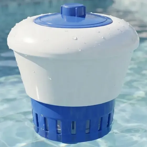 Margarida Flutuante Médio Para Pastilhas De Piscina Branco E Azul